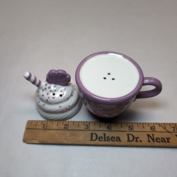 Temp-tations Seasonal Snowflakes 2 Piece Stacking Salt Pepper Shakers Purple Mug - Picture 8 of 8